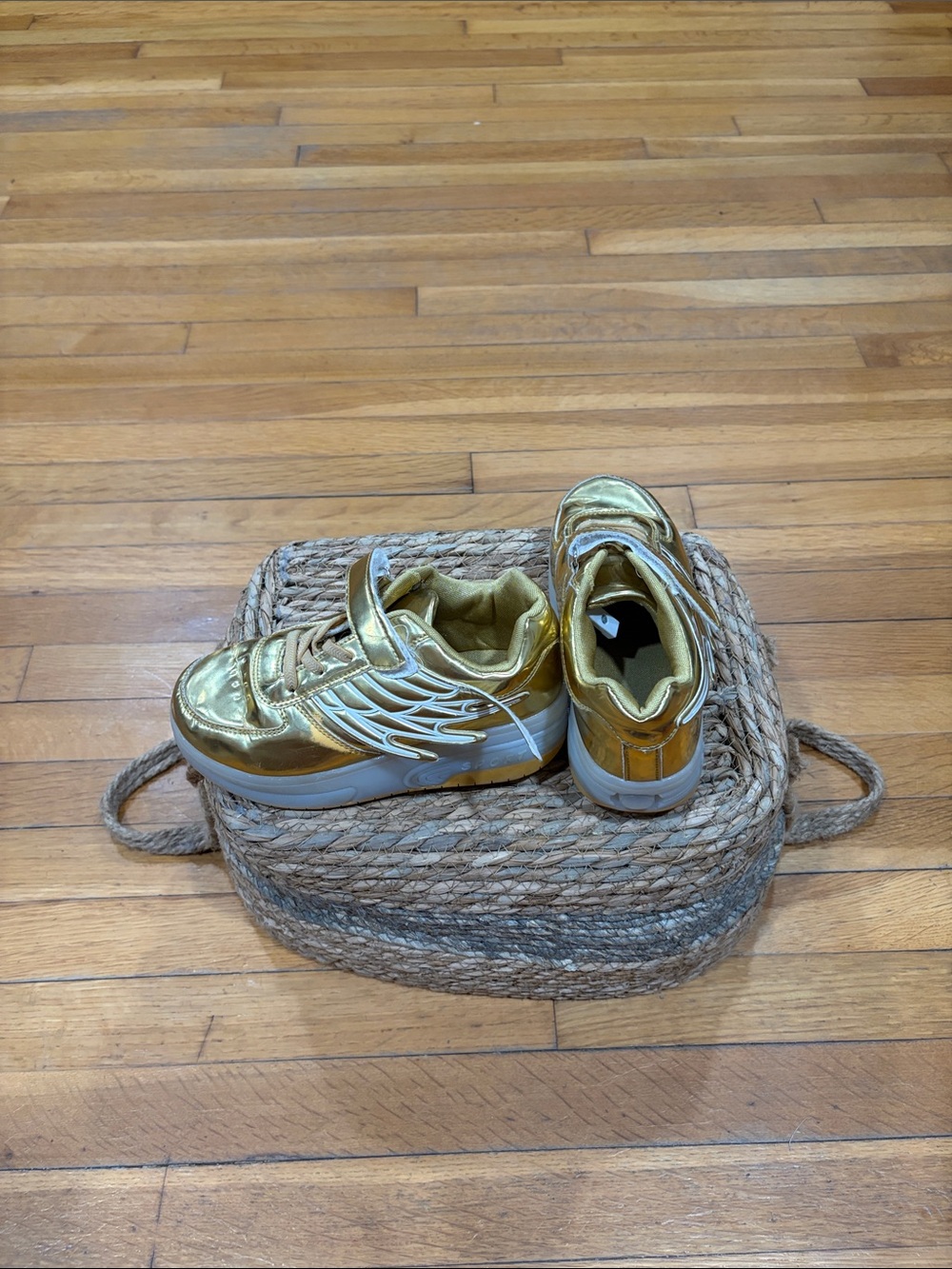Kids Metallic Gold Athletic Sneakers